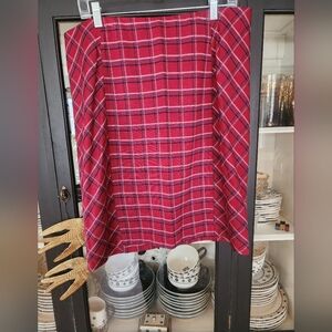 J. Jill Ponte Red Plaid Skirt